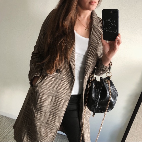 Plaid Long Coat - Picture 3 of 6